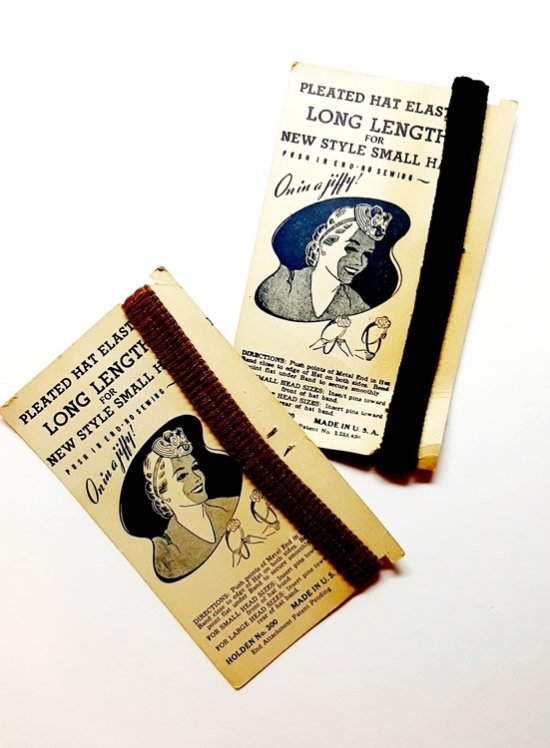 two NOS vintage 40s hat elastics on card 1.jpg